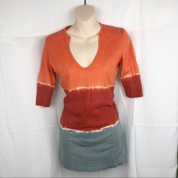 NEW-GYPSY 05 Anthropologie TieDye BoHo V-Neck Top - Picture 1 of 7